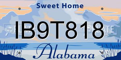 IB9T818 Alabama License Plate