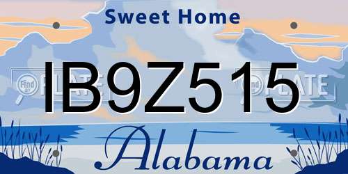 IB9Z515 Alabama License Plate