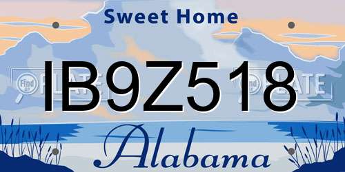 IB9Z518 Alabama License Plate