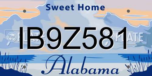IB9Z581 Alabama License Plate