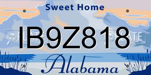 IB9Z818 Alabama License Plate