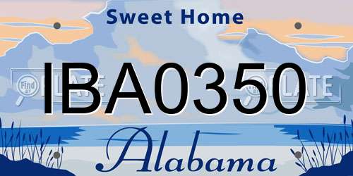 IBA0350 Alabama License Plate