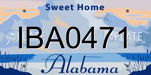 IBA0471 Alabama License Plate
