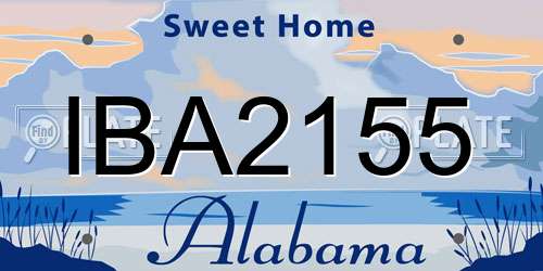 IBA2155 Alabama License Plate