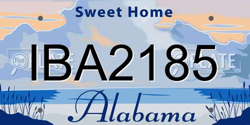 IBA2185 Alabama License Plate