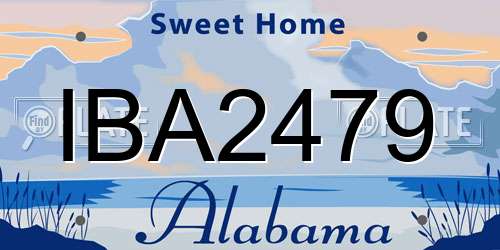 IBA2479 Alabama License Plate