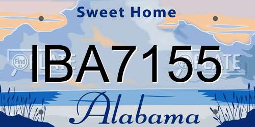 IBA7155 Alabama License Plate