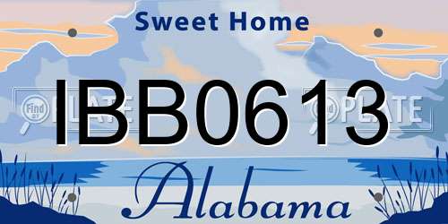 IBB0613 Alabama License Plate