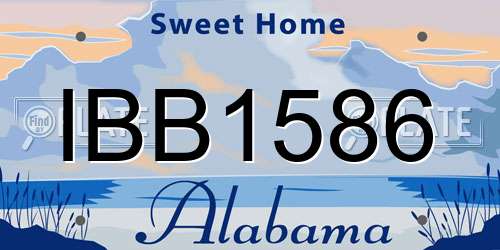 IBB1586 Alabama License Plate