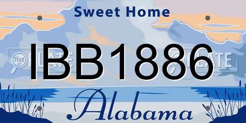 IBB1886 Alabama License Plate
