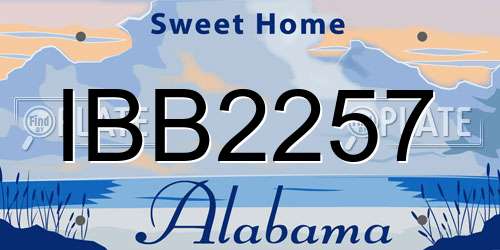 IBB2257 Alabama License Plate