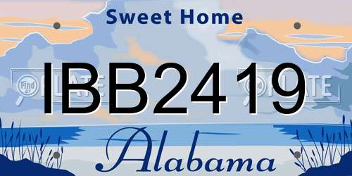IBB2419 Alabama License Plate