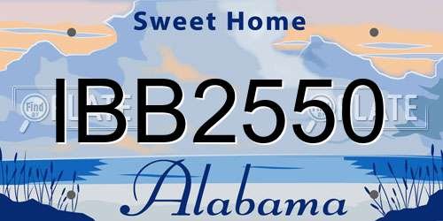 IBB2550 Alabama License Plate