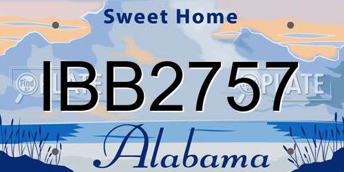 IBB2757 Alabama License Plate