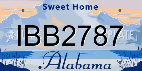 IBB2787 Alabama License Plate