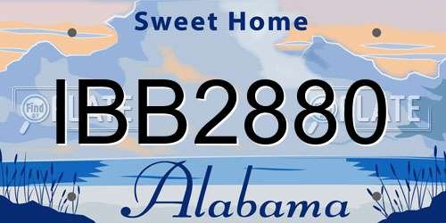 IBB2880 Alabama License Plate