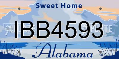 IBB4593 Alabama License Plate