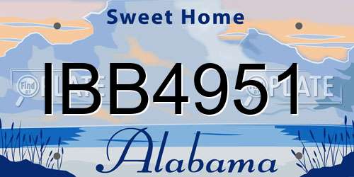 IBB4951 Alabama License Plate