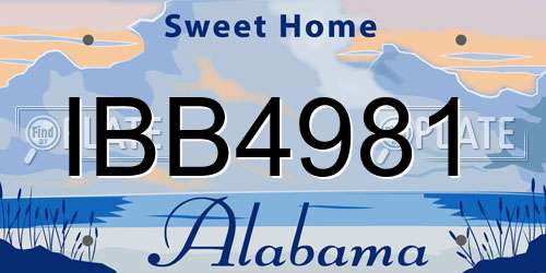 IBB4981 Alabama License Plate