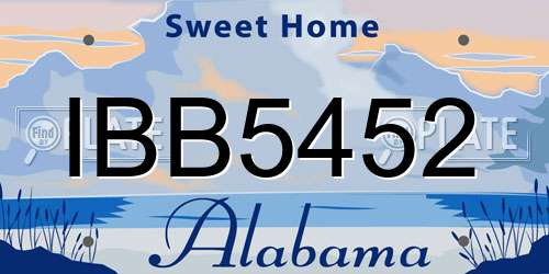 IBB5452 Alabama License Plate