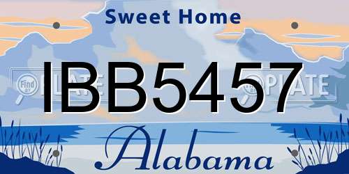 IBB5457 Alabama License Plate