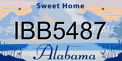 IBB5487 Alabama License Plate