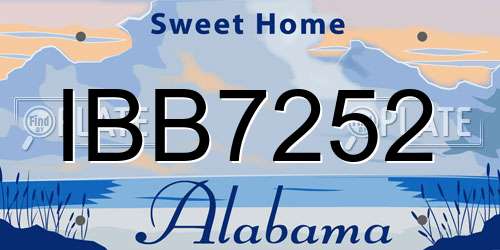 IBB7252 Alabama License Plate