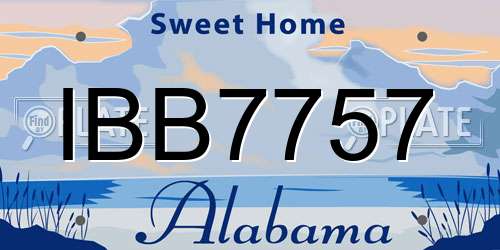 IBB7757 Alabama License Plate