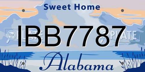 IBB7787 Alabama License Plate