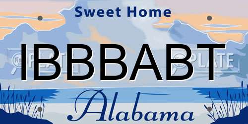 IBBBABT Alabama License Plate