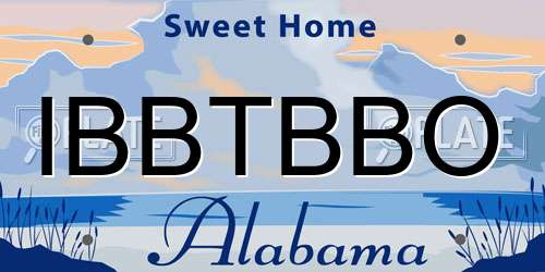 IBBTBBO Alabama License Plate