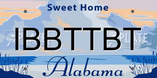 IBBTTBT Alabama License Plate