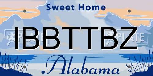 IBBTTBZ Alabama License Plate