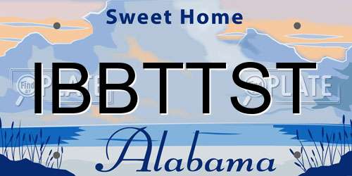 IBBTTST Alabama License Plate