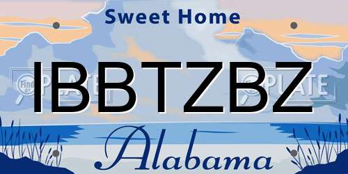 IBBTZBZ Alabama License Plate