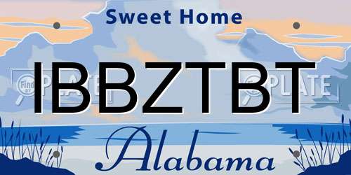 IBBZTBT Alabama License Plate