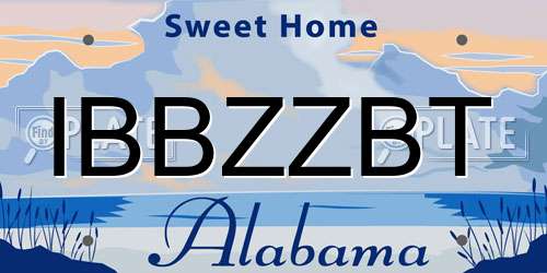 IBBZZBT Alabama License Plate