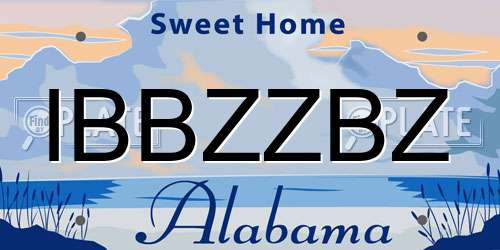 IBBZZBZ Alabama License Plate