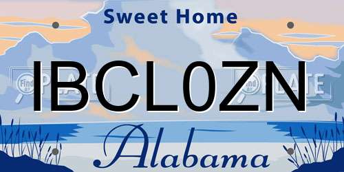 IBCL0ZN Alabama License Plate