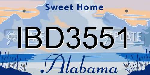 IBD3551 Alabama License Plate