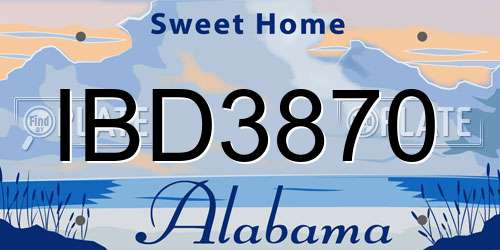 IBD3870 Alabama License Plate