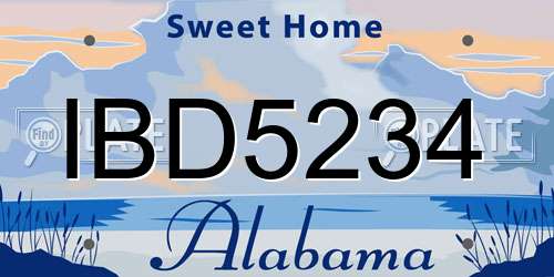 IBD5234 Alabama License Plate
