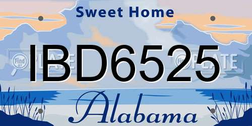 IBD6525 Alabama License Plate