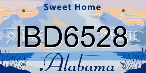 IBD6528 Alabama License Plate