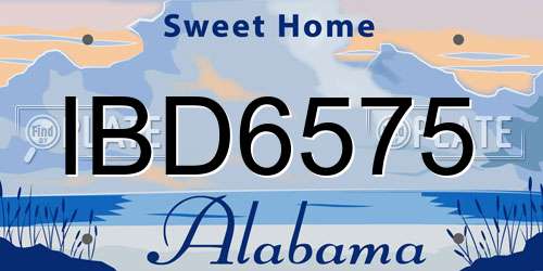 IBD6575 Alabama License Plate