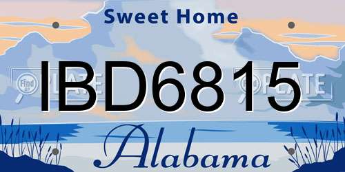 IBD6815 Alabama License Plate