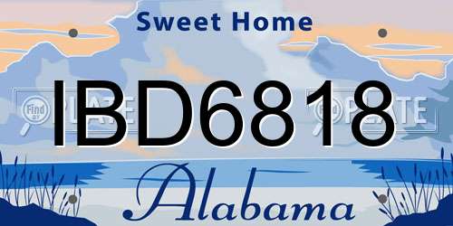IBD6818 Alabama License Plate
