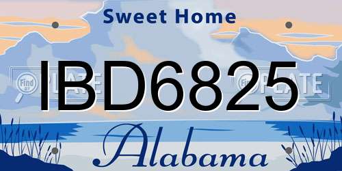 IBD6825 Alabama License Plate