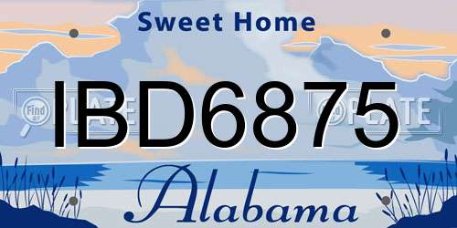 IBD6875 Alabama License Plate