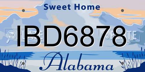 IBD6878 Alabama License Plate